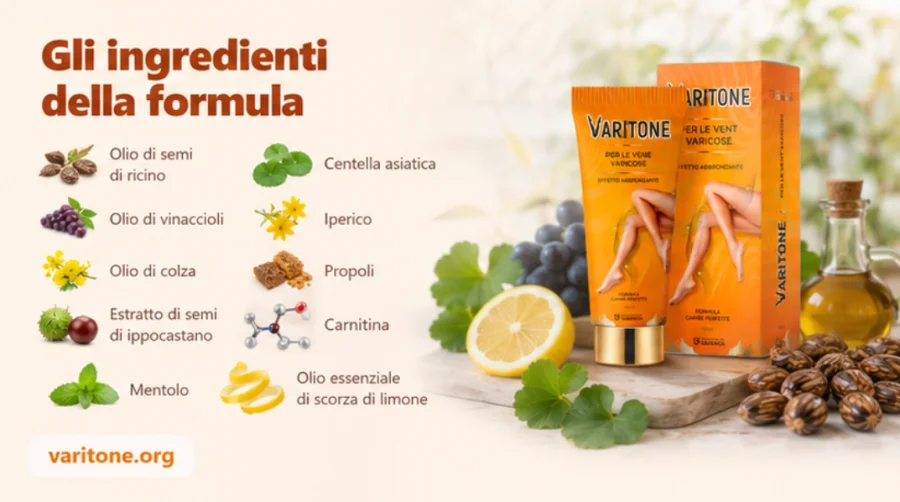 Varitone — oli vegetali, estratti botanici e mentolo della formula